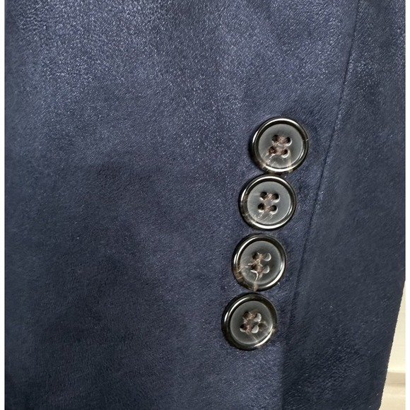 Lauren Ralph Lauren Blazer Mens 44L Navy Blue Faux Suede Sport‎ Coat Fox Lined - Picture 5 of 8